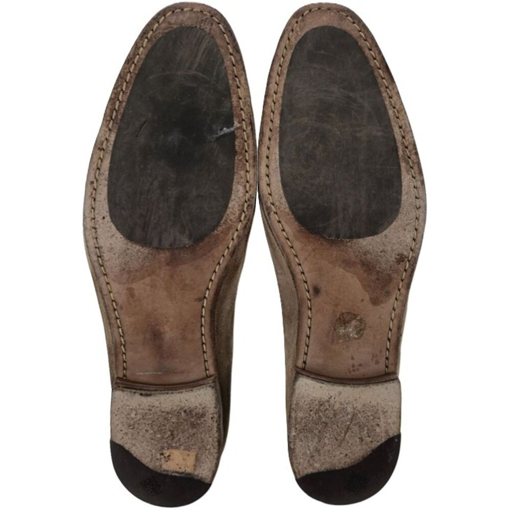Andrea Ventura Firenze Mens 8.5D Tan Soft Suede Dress Shoes Penny Loafers Italy - Picture 3 of 11